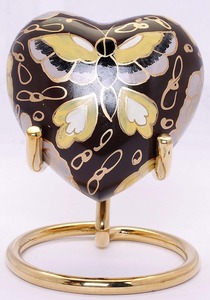 Support décoratif en or en forme de cœur avec motif d'oiseaux cardinaux pour la décoration de la maison, magnifiques urnes en forme de cœur pour les cendres humaines adultes - Product Image 5