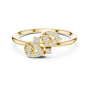 Anillo de Diamantes Cultivados en Laboratorio TWIN WINGS, Oro Amarillo Sólido de 18 Quilates, Chapado en Rodio, Corte Moderno, para Mujer, Boda, Compromiso, Fiesta, Glamour - Product Image 1