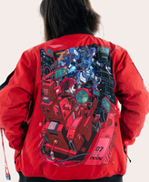 Chaqueta Bomber Premium de Verano Impermeable Edición Red Dogfight Sengoku |   Crimson Cyberpunk Mecha Edition Venta al por Mayor Otaku