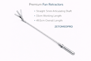 Retractores de ventilador premium con eje articulado recto de 5 mm, longitud de trabajo de 33 cm, longitud total de 49,5 cm – ZETOMEDPRO - Product Image 5
