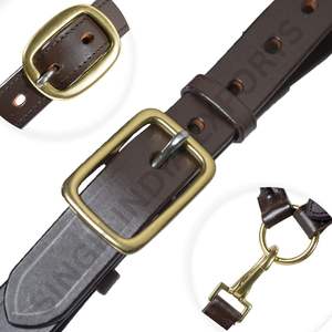 SIE Harnais de cheval en cuir véritable, réglable, de qualité supérieure, avec quincaillerie en laiton massif, équestre anglais et western - Product Image 6