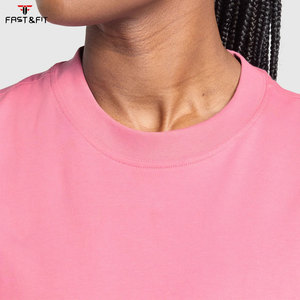 T-shirt d'été décontracté pour femme, col rond uni, coupe régulière, manches longues, 100 % coton, écologique, vente chaude - Product Image 5