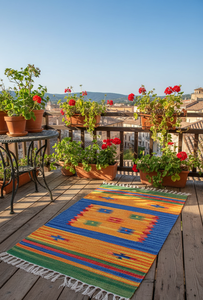 Tapis/chemins de table modernes en coton pelucheux à motifs floraux, faits à la main, lavables et réversibles pour la maison, les voyages, les pique-niques et l'usage commercial - Vente en gros disponible - Product Image 2