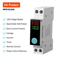 Disjoncteur intelligent WPS101/102/103 avec compteur d'énergie WiFi et protection 63A 1P, surveillance en temps réel de la tension, du courant et de la puissance