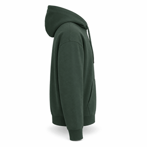 Sweat à capuche personnalisé vert forêt épais pour homme, respirant, avec poches, épaules tombantes, en molleton de coton, style streetwear, OEM ODM - Product Image 5
