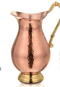 Hammered Eco-Friendly Pure Copper Water Jug with Brass Handle | Handmade Pitcher for Hotels Restaurants & Camping - Product Image 4
