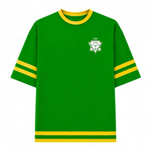 เสื้อยืดสีเขียวพี ลายปัก Chi Eta Phi คอทรงโอ แขนลายทาง ผ้าฝ้าย 100% ทรงหลวม สัญลักษณ์แห่งการบริการต่อสังคม - Product Image 1