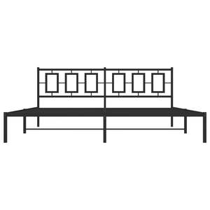 Cadre de lit rectangulaire en acier noir 76,0 x 80,0 po, lits en métal durables - Product Image 5