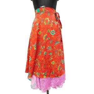 Handmade Vintage Reversible Silk Saree Magic Wrap <b>Skirts</b> Breathable <b>Women's</b> Dress-Wholesale - Product Image 1
