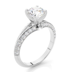 Bague de Fiançailles et Alliance Personnalisée pour Femme en Argent Sterling 925 de Haute Qualité, Plaqué Rhodium, Diamant de Laboratoire Taille Brillant, Idéale comme Cadeau - Product Image 2