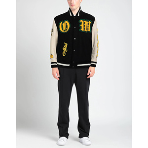 Veste universitaire design personnalisé pour hommes avec col montant, manteau de baseball long et épais avec broderie 3D et patchs Letterman - Product Image 2