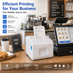 Brightek 3 Inch Wireless POS Thermal Receipt <b>Printer</b> 80mm Auto Cutter with <b>USB</b>+BT - Product Image 2
