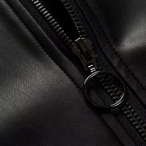 Veste en cuir véritable personnalisable, imperméable, style streetwear, pour hommes, commande en gros OEM, cuir de mouton, haute qualité, mode motard - Product Image 3