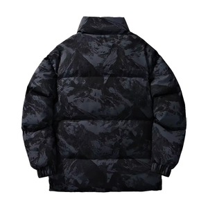 <b>Top</b> Selling Custom Casual Streetwear Hooded Winter <b>Shiny</b> Bamboo Fiber Canvas Breathable Zipper Closure Men's Puffer Jacket - Product Image 4