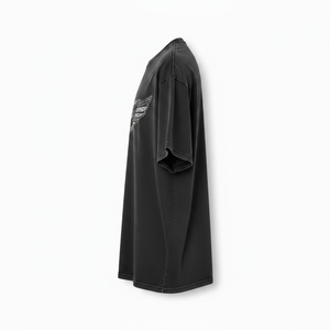 T-shirts personnalisés en coton noir uni, coupe ajustée, col rond côtelé, pour hommes, décontractés, en gros, à prix abordable, en tissu épais - Product Image 5