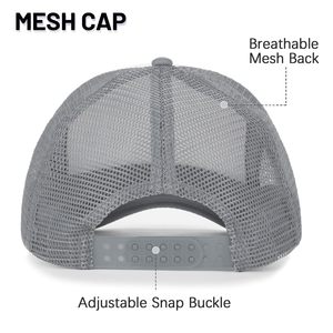 Gorra Trucker Unisex Blanca y Gris de Lona, 6 Paneles, Ajustable, Transpirable, Impermeable, para Adultos, Primavera/Verano, 100% - Product Image 6