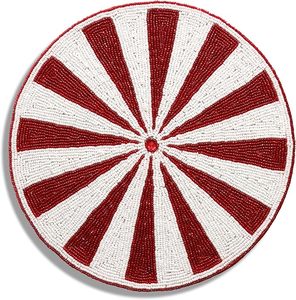 Juego de 2 manteles individuales de cristal con cuentas circulares de alta calidad, hechos a mano, para decoración de comedor, Acción de Gracias y festividades. - Product Image 2