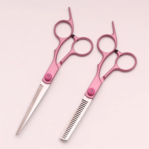 High Quality Stainless Steel Straight Blade Hair Cutting Scissors Set for Thin Shearing Right-Handed Barber Scissors - Product Image 1