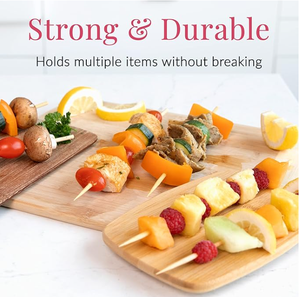 Brochetas de Bambú Natural de 10 Pulgadas en Oferta, Palitos de Bambú Desechables Lisos y Resistentes para Kebab y Barbacoa - Product Image 3