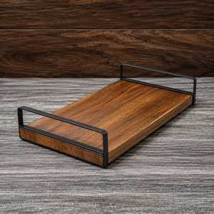Luxury <b>Gold</b> Decorative <b>Serving</b> <b>Tray</b> with Handles Elegant Metal Vanity <b>Tray</b> for Home Decor & Wedding - Product Image 5