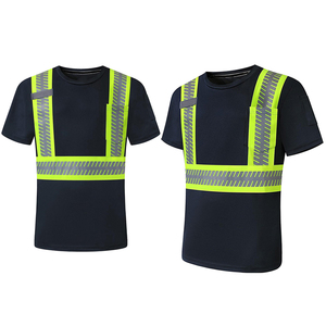 T-shirt de travail haute visibilité pour homme à manches courtes, design de gilet de sécurité réfléchissant, en polyester, chemise fluorescente - Product Image 6