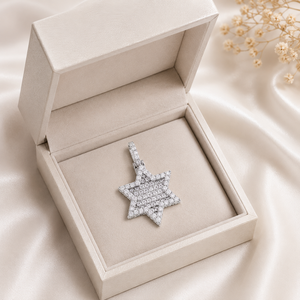 Iced moissanite Stylish Statement Piece Ethnically Inspired Star Shape Hip Hop Custom Trendy 925 Silver Fine <b>Pendants</b> Charms - Product Image 5