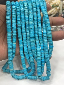 Perles de pierres précieuses de haute qualité pour la fabrication de bijoux, 17 pouces, marcassite bleue naturelle, facettées, forme de pneu Heishi, taille 7-8 mm - Product Image 5