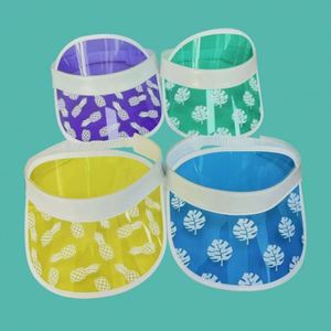 Chapeau de soleil d'été pour l'extérieur, en plastique transparent, style laser, chapeau de plage en PVC, visière vide de couleur vive - Product Image 4