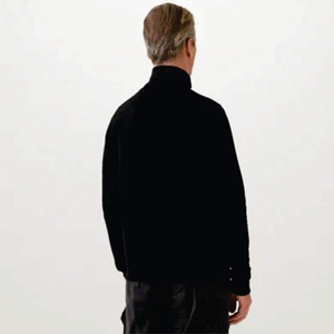 Veste bomber noire pour homme à fermeture éclair intégrale, manches longues, col montant, en polaire douce, confortable et légère, style streetwear - Product Image 4