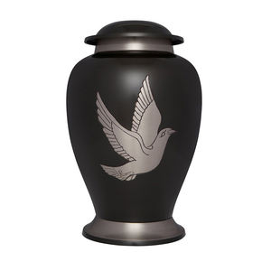 Urna Funeraria de Metal Plateada Negra para Cenizas Humanas de Adultos, Estilo Americano/Europeo - Product Image 1