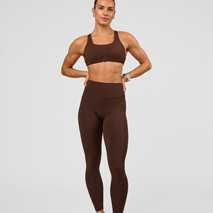 Nouveautés Leggings de yoga taille haute unis pour l'été, longueur intégrale, logo personnalisé, haute élasticité, infroissables, séchage rapide - Product Image 1