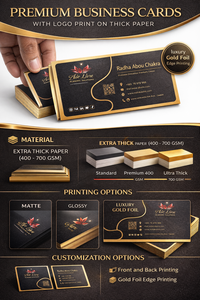 Cartes de visite professionnelles haut de gamme avec impression de logo sur papier épais, dorure à chaud et finition mate - Product Image 6