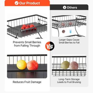 Corbeille à fruits en métal, support de rangement pour comptoir de cuisine - Product Image 4