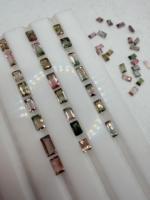 Tourmaline naturelle bicolore taille baguette 7x3-5x3mm, lot de 16 carats, Mines africaines, jeu de couleurs, pour la création de bijoux personnalisés, Zehra Gems, sans trou