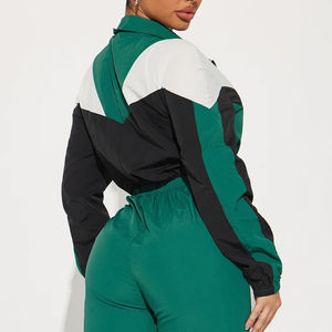 Customized Women's Slim Fit Windbreaker Lightweight Exercise Running 2 Piece Set Waterproof New Design Plus Size <b>Tracksuits</b> - Product Image 3