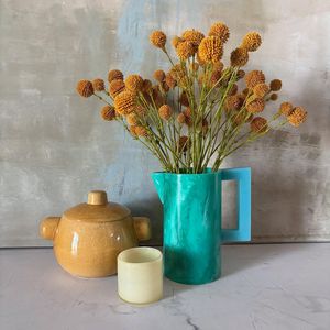 Modern Resin Pitcher Turquoise Eco-Friendly Dishwasher Safe Wine & Beer <b>Drink</b> <b>Jug</b> for Home Party Use - Product Image 2