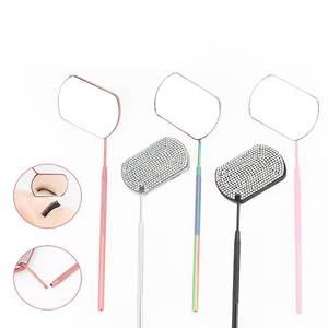 Luxury Eyelash Applicator Tools With Rhinestone <b>Mirror</b> Handle For Eye <b>Makeup</b> Application - Product Image 1