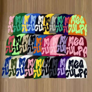 All Over Print Winter Knitted Angle Jacquard Beanie <b>Hats</b> Durable Sports <b>Cap</b> Custom Logo Embroidery Cuffless Toque Unisex - Product Image 5