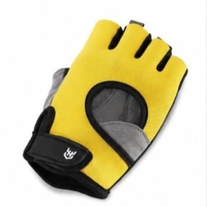 Yellow <b>Half</b> Finger Cycling Gloves With Non <b>Slip</b> Grip For Outdoor Activities Unisex Racing Gloves Hook And Loop Closure - Product Image 1
