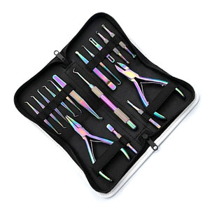Kit Profesional de Herramientas de Acero Inoxidable para Extensiones de Cabello, Herramientas de Instalación de Anillos Micro, Juego Completo para Aplicación de Extensiones de Cabello - Product Image 6