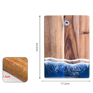 Tabla de Cortar Redonda de Resina Epoxi y Madera, Reutilizable, para Servir Queso, Apta para Lavavajillas, para Cocina y Restaurante - Product Image 3