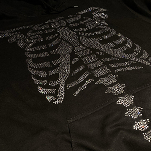 High Quality Rhinestone Graphic Custom Logo Blank Zipper Streetwear Boxy Plain Heavyweight Sweatshirt Men'S <b>Full</b> Zip up Hoodies - Product Image 6