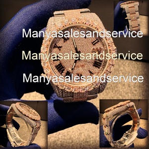 Montre automatique mécanique de luxe pour hommes et femmes, en acier inoxydable, avec moissanite couleur VVS, style hip-hop, entièrement sertie de pierres, résistance à l'eau 10 bars - Product Image 3