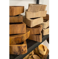 Support à bougie votive rond en bois naturel brun, artisanal, écologique, de qualité supérieure, pour la maison, les mariages, Pâques, Noël