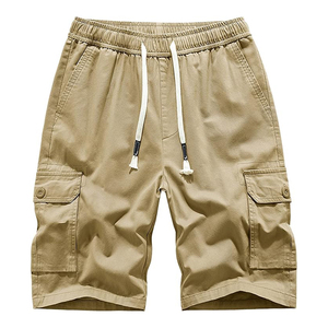 Shorts cargo décontractés pour hommes, design personnalisé, multi-poches, en toile infroissable 100% coton, style streetwear - Product Image 5