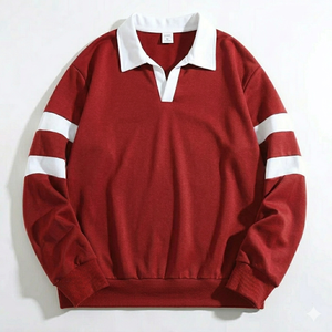 Fashionable Knitted Custom Men Solid Vintage 240g Breathable Cotton Loose Fit Long Sleeve Autumn Winter for <b>Shirts</b> - Product Image 1