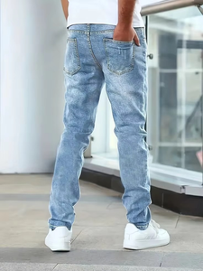 Jean Skinny Homme en Denim Déchiré Extensible Confortable Décontracté – Jean Slim Effet Usé Lavage Personnalisé Fabricant - Product Image 2