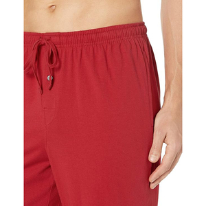Trending Red Solid Jersey Men Lounge Pyjama Pants Button Fly <b>Drawstring</b> Elastic Waist Soft <b>Trouser</b> - Product Image 4