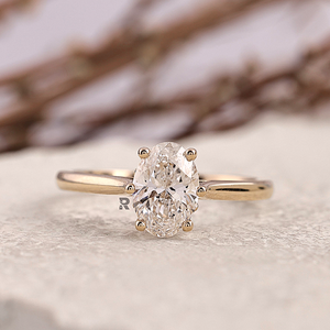 Anillo de Compromiso con Diamante CVD Cultivado en Laboratorio, Corte Ovalado, Certificado IGI, 1-5ct VS1, Oro 14K/18K/PT950, Joyería Personalizada - Product Image 1