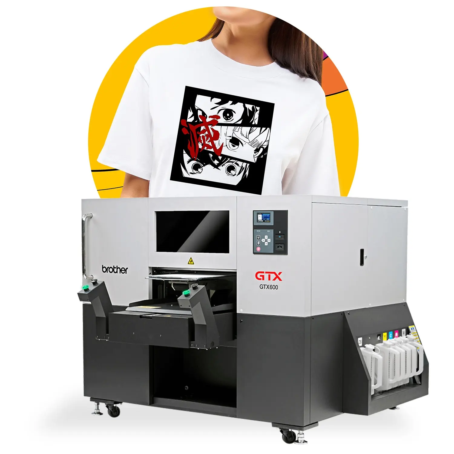 Brother GTX 600 DTG yazıcı yüksek hacimli üretim pamuk kumaş tekstil doğrudan mürekkep püskürtmeli giysi yazıcı